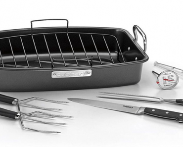 Cuisinart Steel Nonstick 17” x 13″ Roaster Set with Carving Tools – Just $39.99!