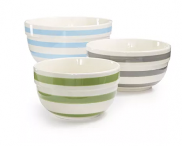 Martha Stewart Collection Pastel Stripe Ceramic Bowls, Set of 3 Only $9.96! (Reg. $68)