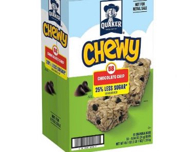 Quaker Chewy Granola Bars, Chocolate Chip, 58 Bars – Only $6.88!