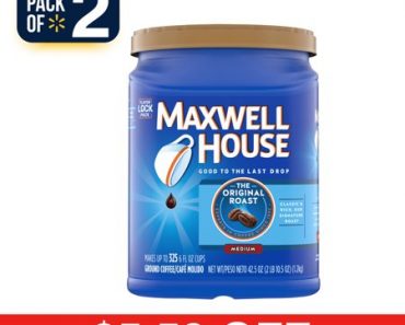 TWO 42.5 oz Canisters of Maxwell House Original Roast Medium Ground Coffee Only $12.02!