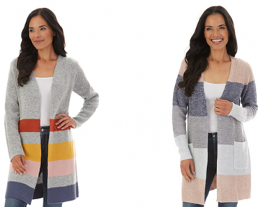 Kohl’s 30% Off! Earn Kohl’s Cash! Spend Kohl’s Cash! Stack Codes! FREE Shipping! Women’s Apt. 9 Printed Long Cardigan – CUTE Stripes – Just $27.99!
