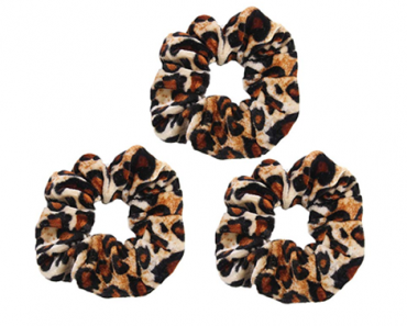 Leopard Print Hair Scrunchies – 3 Pack – Just $6.99!