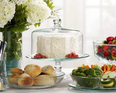 Libbey Selene Glass Cake Stand with Dome – Only $20.46!