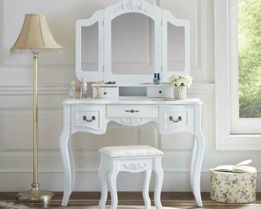White Tri-Folding Mirror Vanity Set Only $114.00!