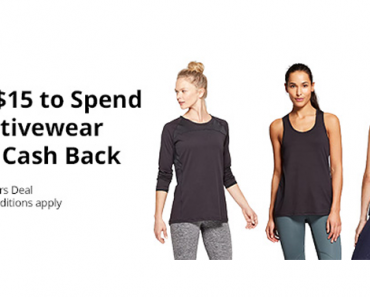 Awesome Freebie! Get a FREE $15 to spend on Activewear at Target from TopCashBack!