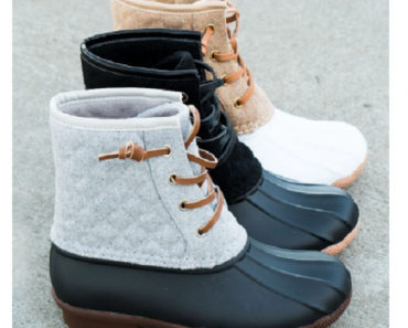 Comfy Chic Quilted Duck Boots Only $34.99! (Reg. $70)