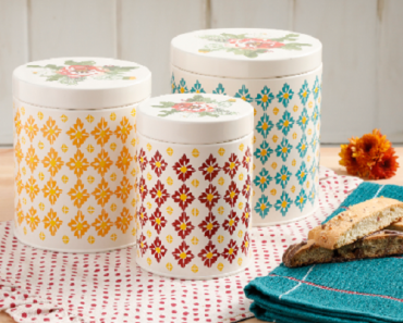 The Pioneer Woman Vintage Geo 3-Piece Canister Set Only $9.49! (Reg. $30)