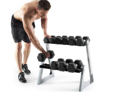 Weider 200 Lb. Rubber Hex Dumbbell Weight Set with Weight Rack Only $239.99 Shipped! (Reg. $329)