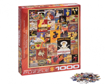Vintage Variety Poster Collage 1000-Piece Puzzle – Just $5.00!