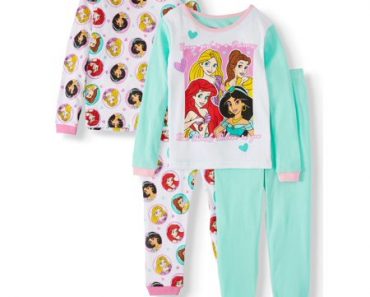 Disney Princess 4 Piece Cotton Pajamas Set Only $12.00! (Reg $21)