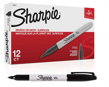 Sharpie Permanent Markers, Fine Point, Black, 12 Count $6.78 Shipped!