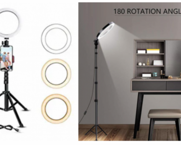 8″ Selfie Ring Light with Tripod Stand & Cell Phone Holder Just $25.49! (Reg. $39.99)