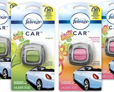 Febreze Car Air Freshener – 2 Gain Original and 2 Gain Island Fresh Scents – Just $6.79!