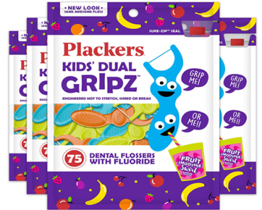 Plackers Kids Dental Floss Picks, 75 Count (Pack of 4) – Just $5.59!