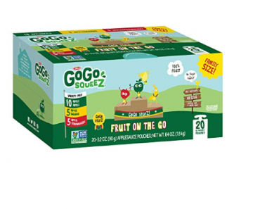 GoGo squeeZ Applesauce on the Go, Variety Pack  3.2 Ounce (20 Pouches) Only $7.33 Shipped!