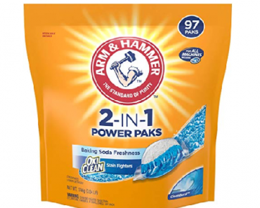 Arm & Hammer 2-IN-1 Laundry Detergent Power Paks, 97 Count Only $8.47 Shipped!