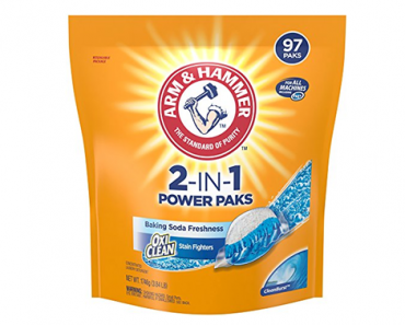 Arm & Hammer 2-IN-1 Power Paks Laundry Detergent – 97 ct – Only $7.58!