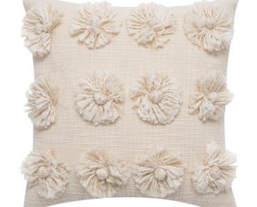 Better Homes & Gardens Down Alternative Fringe Flowers Decorative Throw Pillow (18″x18″) Only $14.00!