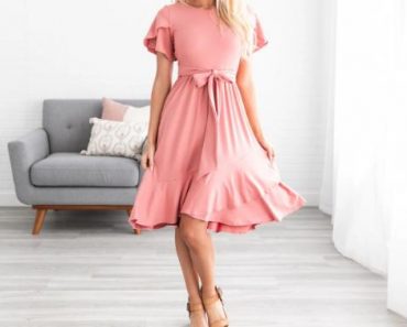 Selina Flutter Sleeve Midi Dress – Only $29.99!