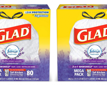 Glad Tall Kitchen Drawstring Trash Bags 80 Count Only $9.91 Shipped!