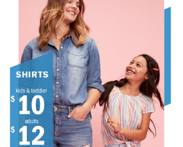 Old Navy: Shirt Sale for the Family! Adults for $12, Kids & Toddlers Only $10! Today Only!