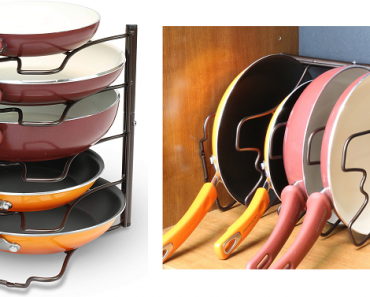 DecoBros Kitchen Counter and Cabinet Pan Organizer Self Rack Only $13.97! (Reg $25)