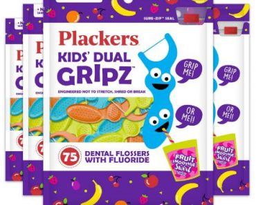 Plackers Kids Dental Floss Picks, 75 Count (Pack of 4) – Only $6.25!