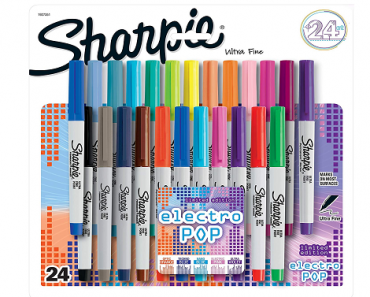 Sharpie Electro Pop Permanent Markers Fine Point (24 Pack) Only $10.89!