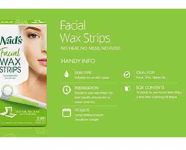 Women’s Nad’s Facial Wax Strips At Home Waxing Kit with 20 Face Wax Strips + 4 Calming Oil Wipes Only $2.15 Shipped!