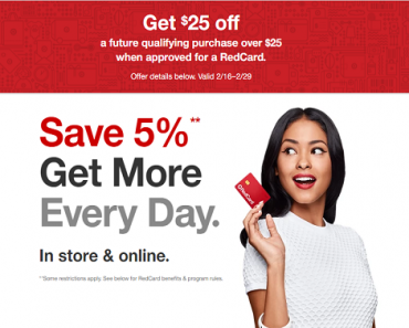 $25 off $25 Coupon for NEW Target REDcard Holders! Extended Through Feb 29th!