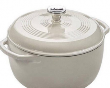 Lodge 6 Quart Oyster White Enameled Cast Iron Dutch Oven Only $57.49 Shipped! (Reg. $115)