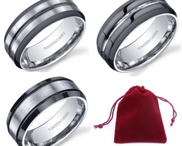 Men’s Tungsten Carbide Ring with Gift Pouch Only $19.99 Shipped! (6 Different Styles)