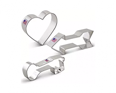 Valentine’s Day Cookie Cutter Set – Heart, Arrow and Key – Just $9.99!