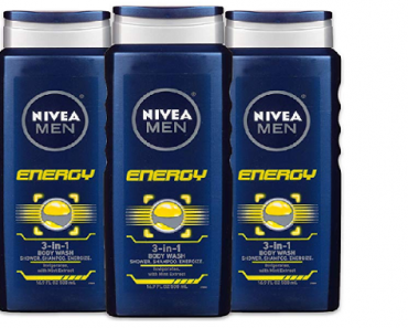 NIVEA Men Energy 3-in-1 Body Wash 16.9 fl. oz. bottle (Pack of 3) Only $8 Shipped!