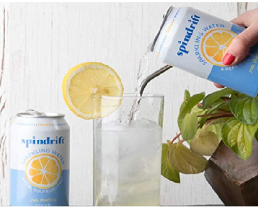 Spindrift Sparkling Water, Lemon Flavored, Made with Real Squeezed Fruit, 12 Fl Oz Cans, Pack of 24 Only $11.19 Shipped!