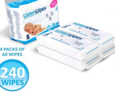 WaterWipes Unscented Baby Wipes, Sensitive and Newborn Skin, 4 Packs (240 Wipes) – Only $11.70!