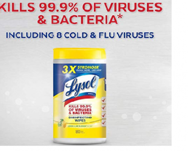 Lysol Disinfecting Wipes, Lemon & Lime Blossom (Pack of 4) Only $8.85 Shipped! (Reg. $13)