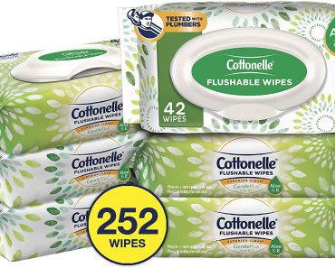 Cottonelle GentlePlus Flushable Wet Wipes with Aloe & Vitamin E, 6 Packs, 42 Wipes per Pack – Just $11.99!
