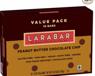 Larabar, Gluten Free Bar, Peanut Butter Chocolate Chip 10-Count Just $7.06 Shipped!