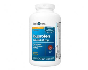 Basic Care Ibuprofen Tablets 200 mg, Pain Reliever/Fever Reducer (NSAID), 500 Count – Just $8.65!