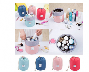 Travel Cosmetic Barrel Makeup Bag – Just $8.99! Cute!