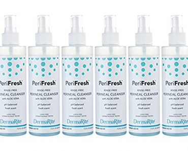 PeriFresh No Rinse Perineal Cleanser Spray, 6 Pack – 7.5 oz Peri Bottle – Mild Formula with Aloe – Just $14.60!
