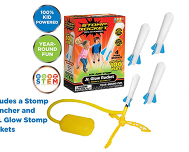 Stomp Rocket Jr. Glow Rockets – 4 Rockets and Toy Rocket Launcher – Just $14.99! STEM fun!
