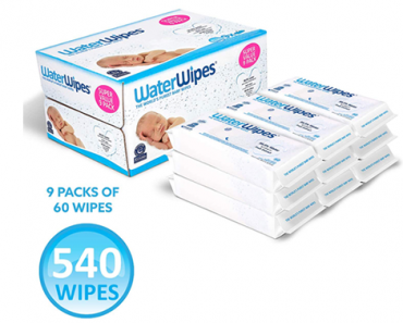 WaterWipes Unscented Baby Wipes, Sensitive and Newborn Skin, 9 Packs (540 Wipes) – Just $28.62!
