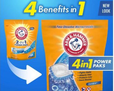 Arm & Hammer 4-IN-1 Laundry Detergent Power Paks, 97 Count – Only $14.81!