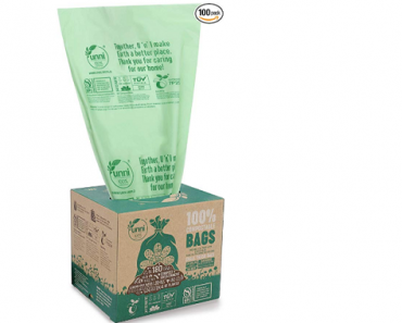 UNNI ASTM 100% Compostable Trash Bags, 2.6 Gallon, 100 Count Only $11.95! (Reg. $20)