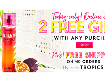 Bath & Body Works: 2 FREE Gifts + FREE Shipping with $40 Purchase! TODAY ONLY!
