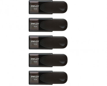 PNY Attaché 4 16GB USB 2.0 Flash Drive (5-Pack) – Just $17.99!