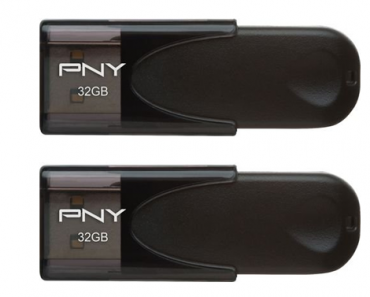 PNY Attaché 32GB USB 2.0 Flash Drives (2-Pack) – Just $7.99!