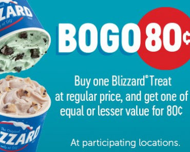 Dairy Queen: Buy 1 Blizzard, Get 1 for Only $0.80! (Limited Time Only)